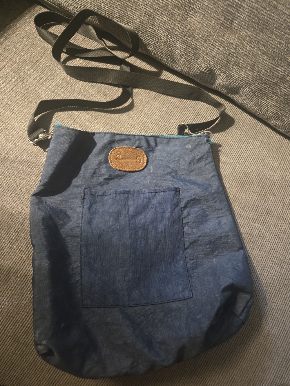 Women's Blue Crossbody Bag with Front Pocket